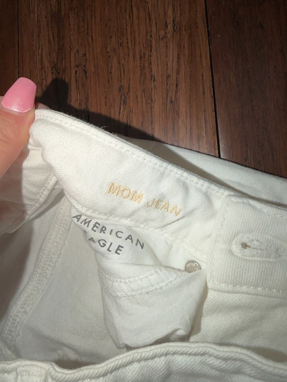 American Eagle White Mom Jeans 4